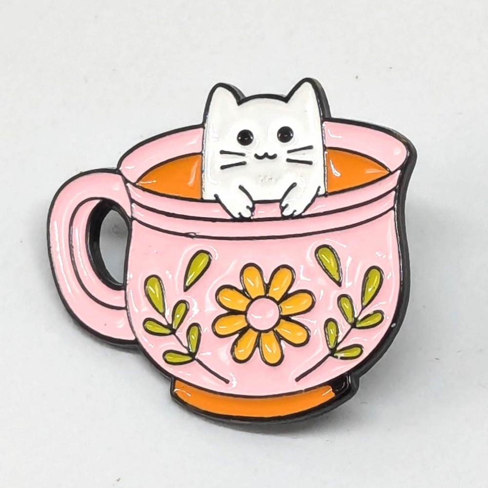 Cat in a Teacup Pin